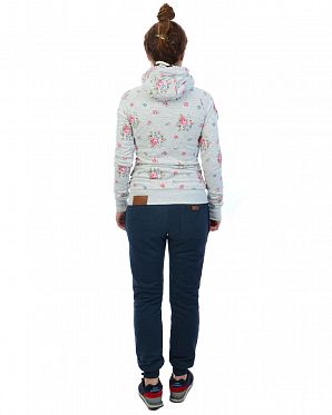 Толстовка женская на молнии с капюшоном Naketano Der Schnein Amazing Grey