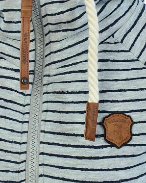 Толстовка женская с капюшоном на молнии Naketano Nasenhaarwickler Grey Melange