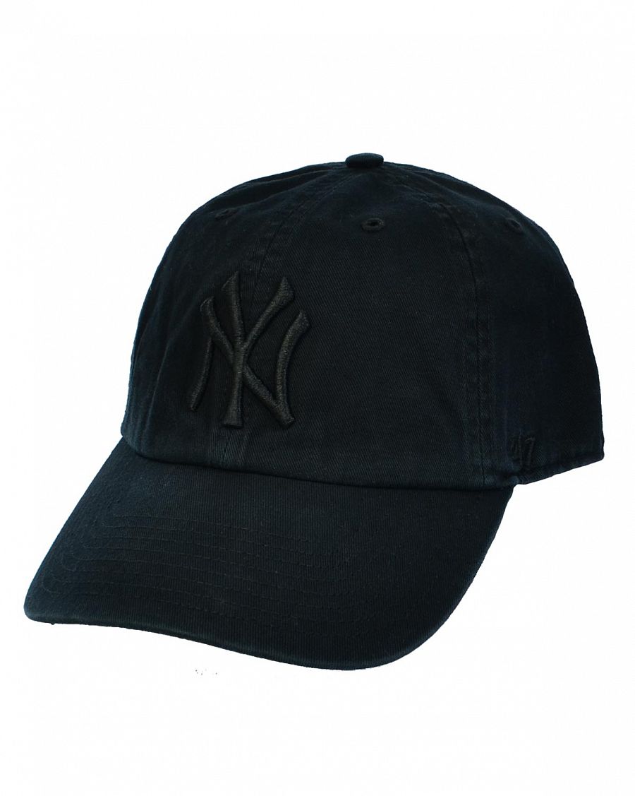 Бейсболка классическая с изогнутым козырьком '47 Brand Clean Up New York Yankees BlackOnBlack отзывы