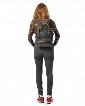 Рюкзак с двумя ручками кожаный малый Anello Burgandy