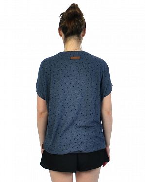Футболка женская на резинке свободная Германия Naketano EyHammaAltaLaaaaaba III Bluegrey Melange Футболка женская на резинке свободная Германия Naketano EyHammaAltaLaaaaaba III Bluegrey Melange