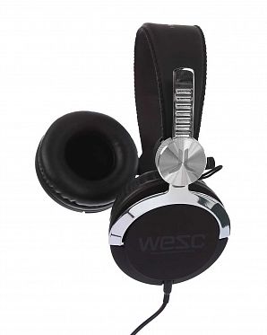 Наушники с микрофоном проводные с поворотным наушником WeSC Bass DJ Headphones Black