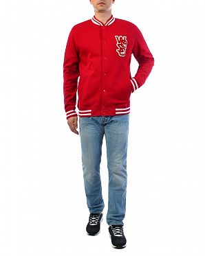 Бомбер толстовка на кнопках флисовая WeSC Warren Red Бомбер толстовка на кнопках флисовая WeSC Warren Red