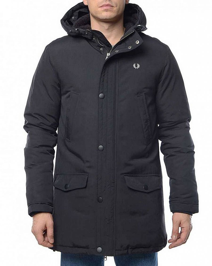 Пуховик парка мужской водоотталкивающий Fred Perry SJ5379 Down Arctic Parka Black отзывы