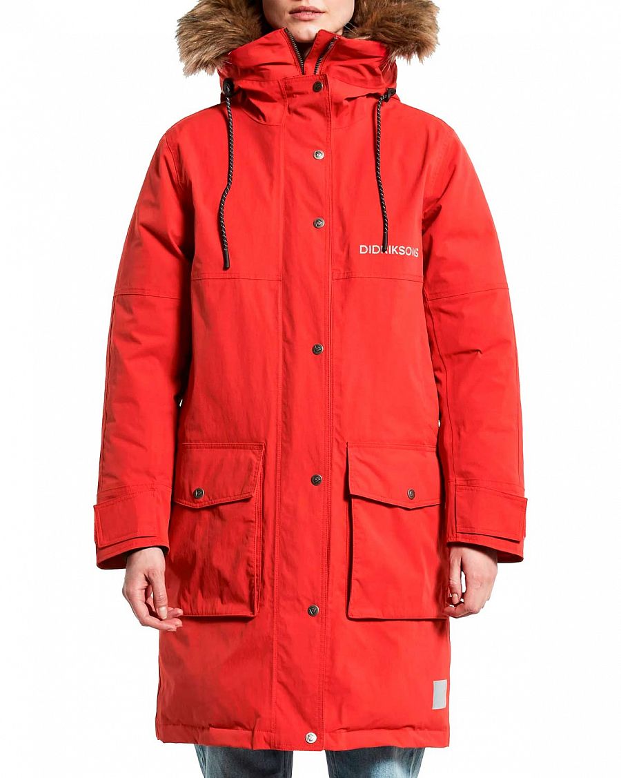 Парка женская зимняя водонепроницаемая Швеция Didriksons Parka Calla Red отзывы