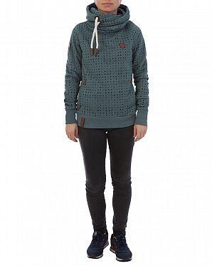 Толстовка женская с капюшоном Naketano Darthovic Liaves Green Star