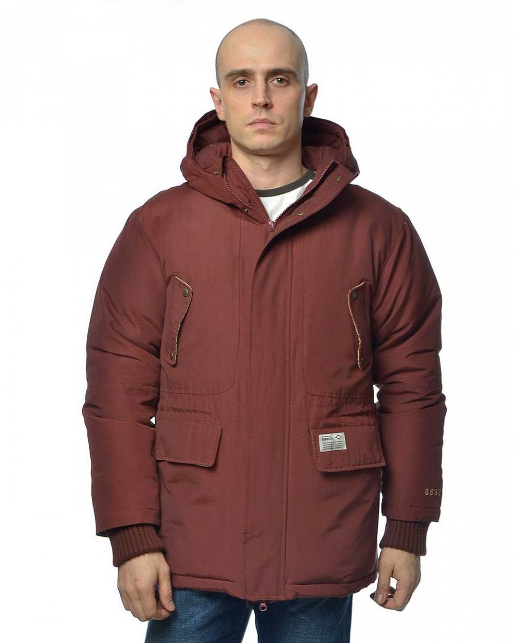 Пуховик парка мужской водоотталкивающий Brownbreath Mono Down Parka Burgundy отзывы