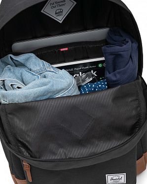 Рюкзак водоотталкивающий для 15 ноутбука Herschel Heritage ECO Black Tan Рюкзак водоотталкивающий для 15 ноутбука Herschel Heritage ECO Black Tan