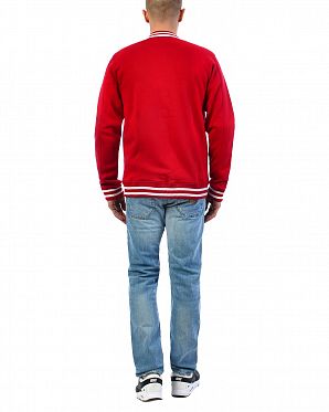 Бомбер толстовка на кнопках флисовая WeSC Warren Red Бомбер толстовка на кнопках флисовая WeSC Warren Red