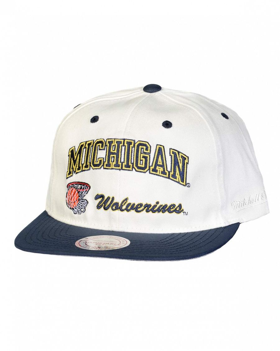 Бейсболка с прямым козырьком Mitchell and Ness DUNK Michigan Wolverines Cream отзывы