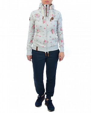 Толстовка женская на молнии с капюшоном Naketano Der Schnein Amazing Grey