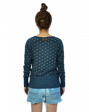 Футболка лонгслив женский Naketano Hodenschmerzen Indigo Blue Melange Футболка лонгслив женский Naketano Hodenschmerzen Indigo Blue Melange