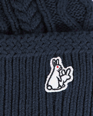 Шапка вязанная с подворотом FR2 Rib Stitch Made in Japan Navy