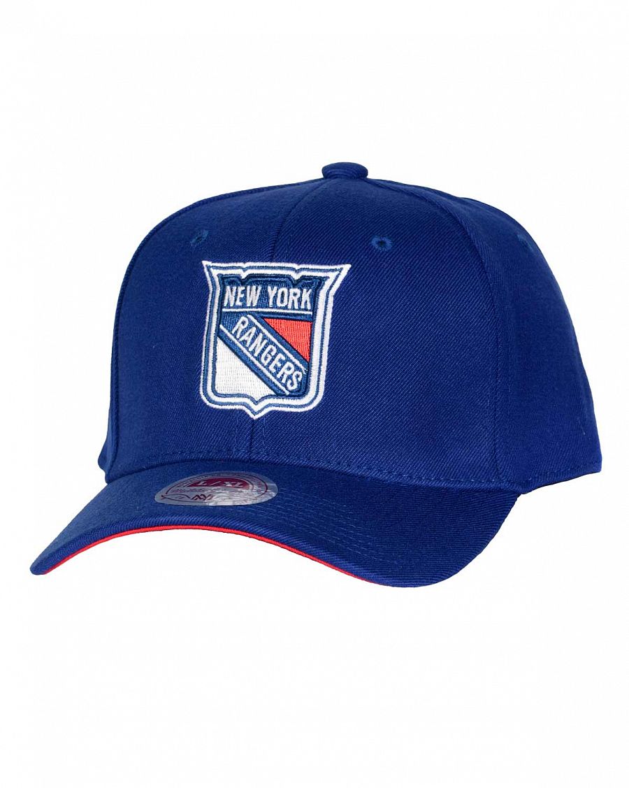 Бейсболка с изогнутым козырьком Mitchell and Ness Stretch Wool Fitted New York Rangers Navy отзывы