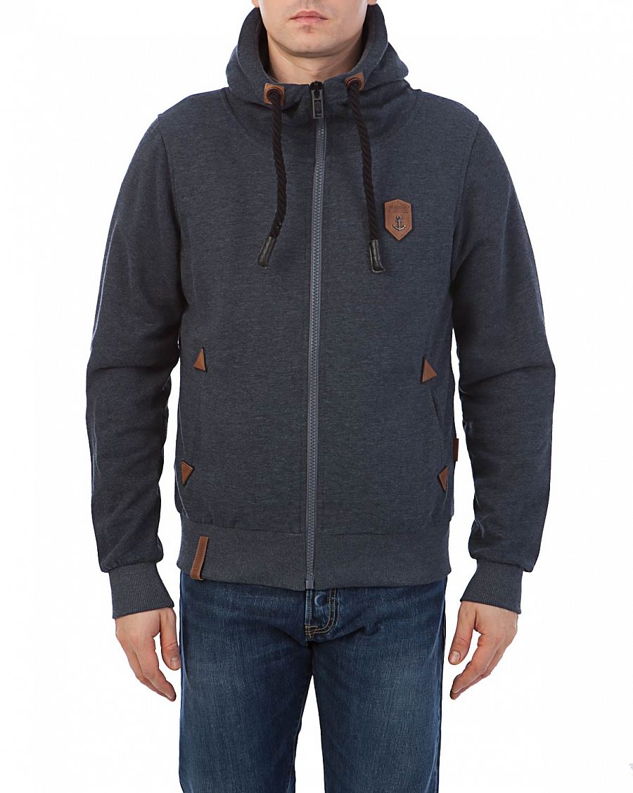 Толстовка мужская на молнии с капюшоном Naketano Full-Zip Hoodie Birol Indigo Blue Melange отзывы Толстовка мужская на молнии с капюшоном Naketano Full-Zip Hoodie Birol Indigo Blue Melange отзывы