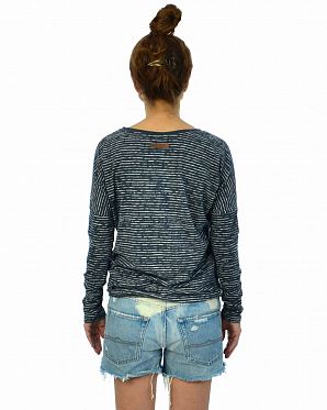 Футболка женская с длинным рукавом Naketano Zeich ma Titten V Indigo Blue Melange Футболка женская с длинным рукавом Naketano Zeich ma Titten V Indigo Blue Melange