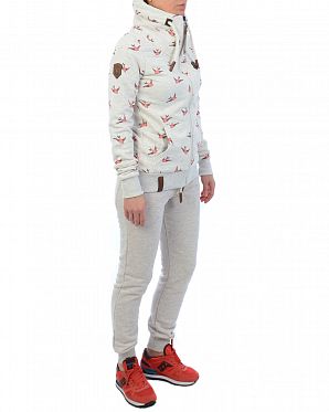 Толстовка женская на молнии с высоким воротом Naketano Wuppi Puppi Oma Mel