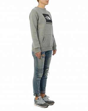 Толстовка женская свитшот хлопок The North Face Red Box Pocket Sweat Gray