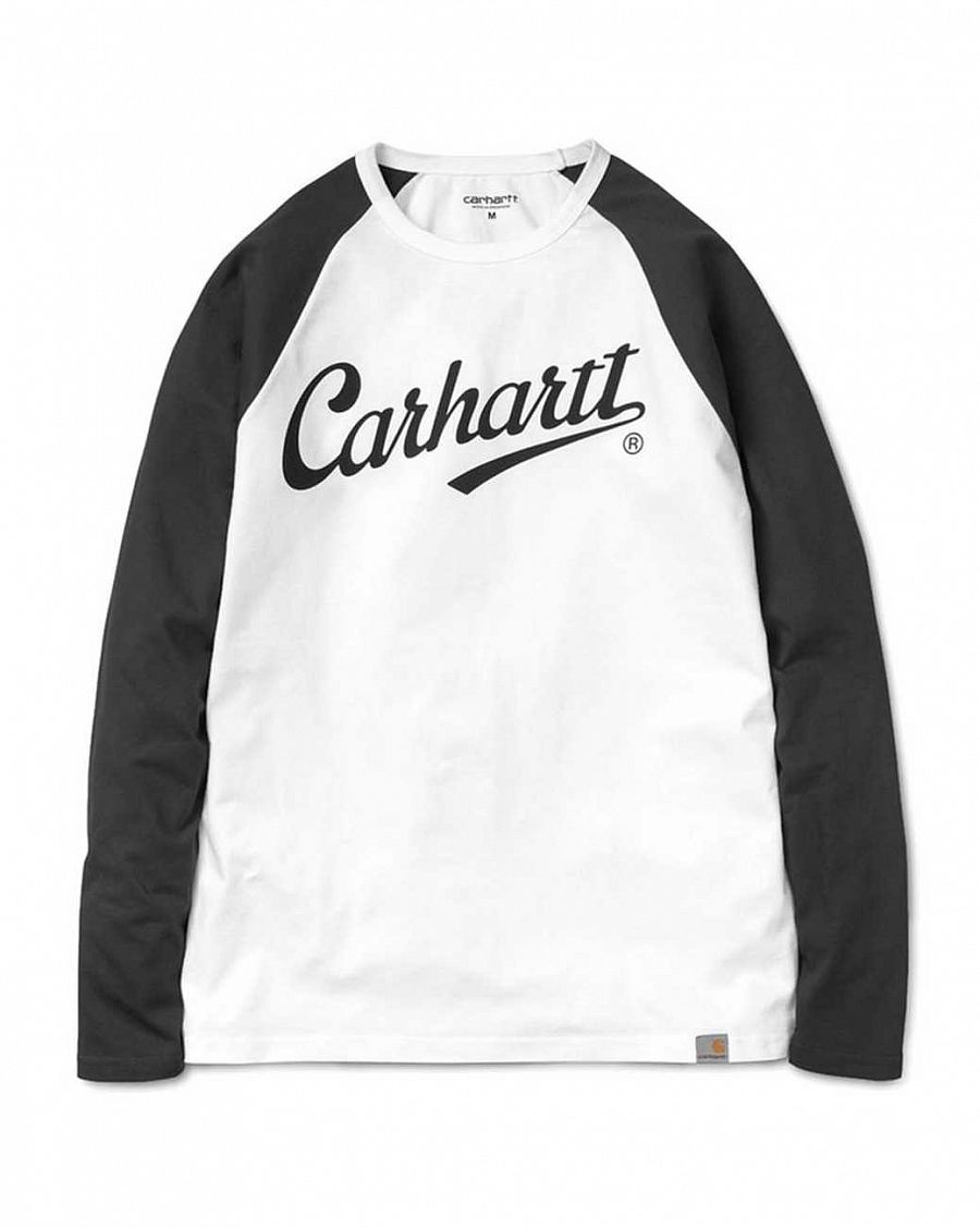 купить Футболка с длинным рукавом Carhartt WIP LS League T-Shirt White Black в Москве купить Футболка с длинным рукавом Carhartt WIP LS League T-Shirt White Black в Москве