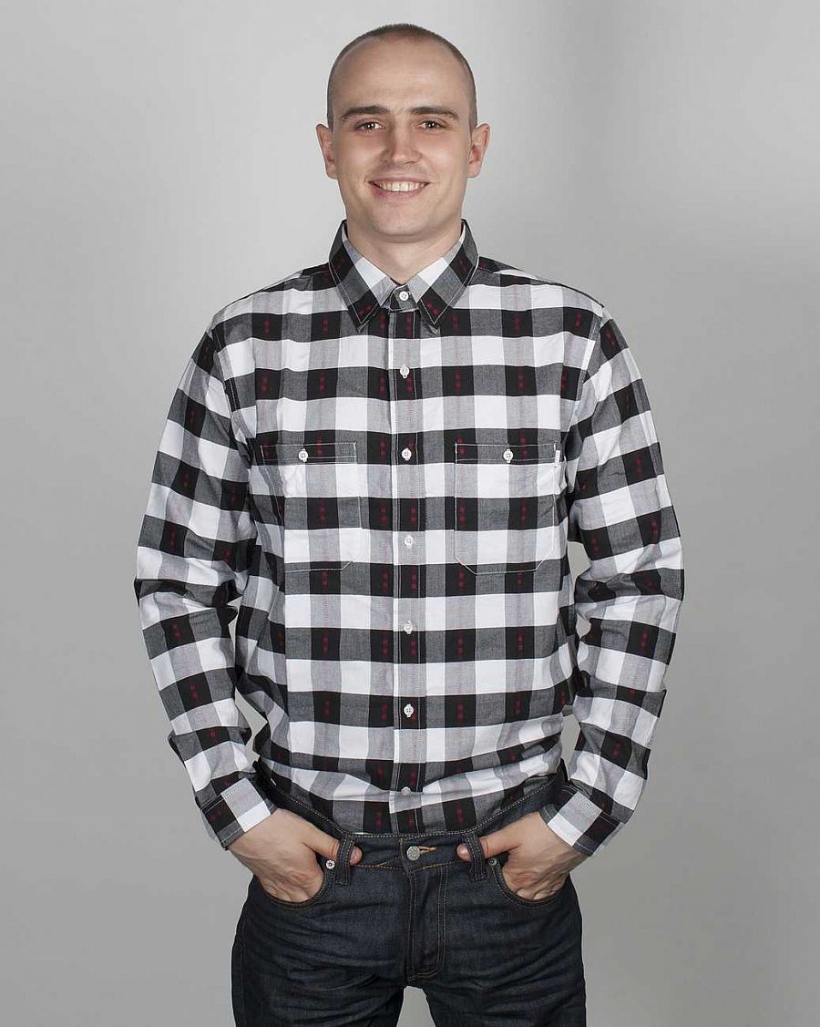 купить Рубашка HUF Chekerboard Black/white в Москве купить Рубашка HUF Chekerboard Black/white в Москве