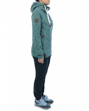 Толстовка женская с капюшоном Naketano I Will F...Your Brain Green Melange