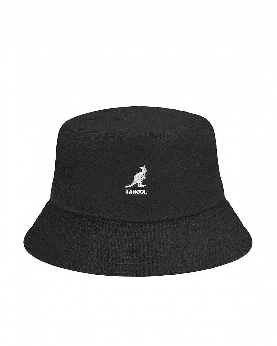 Панама универсальная из толстого хлопка Kangol K4224HT WASHED BUCKET Black отзывы