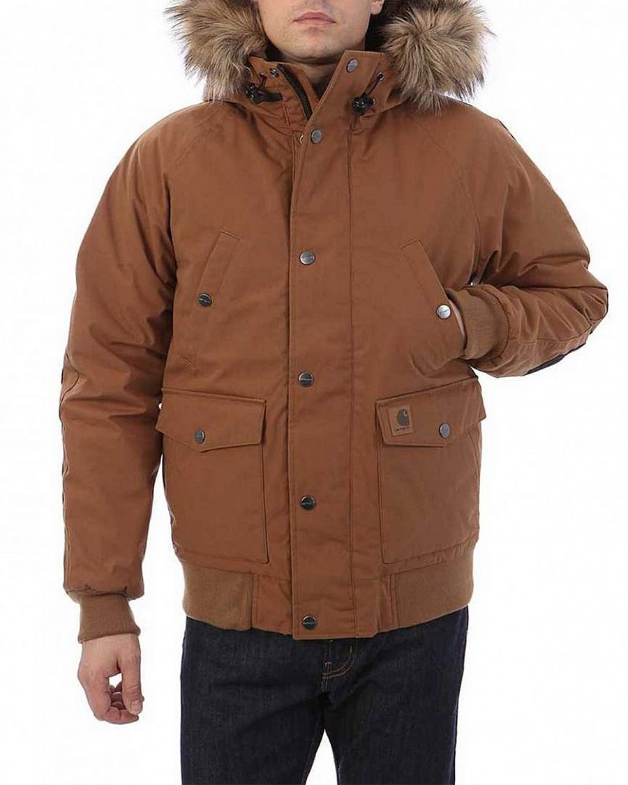 Куртка мужская водоотталкивающая зимняя Carhartt WIP Trapper Jacket Brown отзывы