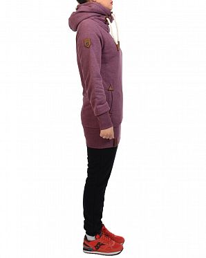 Толстовка длинная женская с капюшоном Naketano Darth Long IX Boardeaux Mel Толстовка длинная женская с капюшоном Naketano Darth Long IX Boardeaux Mel