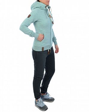 Толстовка женская на молнии с капюшоном Naketano Brazzo Wiederkauer Grun Melange