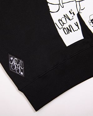Толстовка свитшот Rum Knuckies Locals Only Black Толстовка свитшот Rum Knuckies Locals Only Black