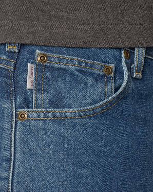 Джинсы мужские свободные из толстого хлопка USA 17 DST Dark Blue