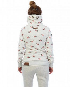 Толстовка женская на молнии с высоким воротом Naketano Wuppi Puppi Oma Mel