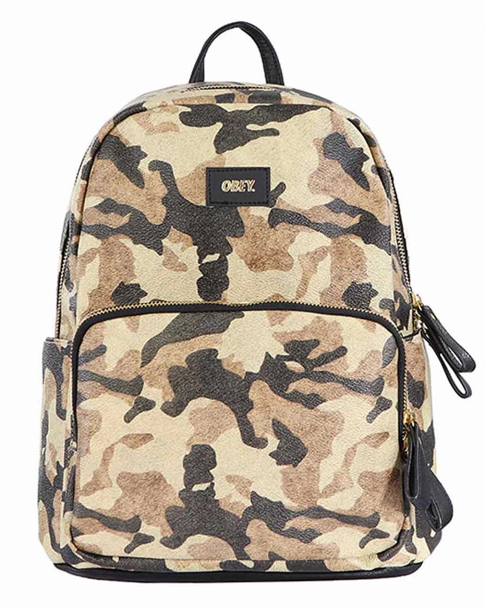 Рюкзак маленькй кожаный водонепроницаемый Obey Camo Brown отзывы