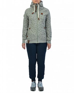 Толстовка женская на молнии с капюшоном Naketano Speed Ferocity Training Gun Smoke Melange