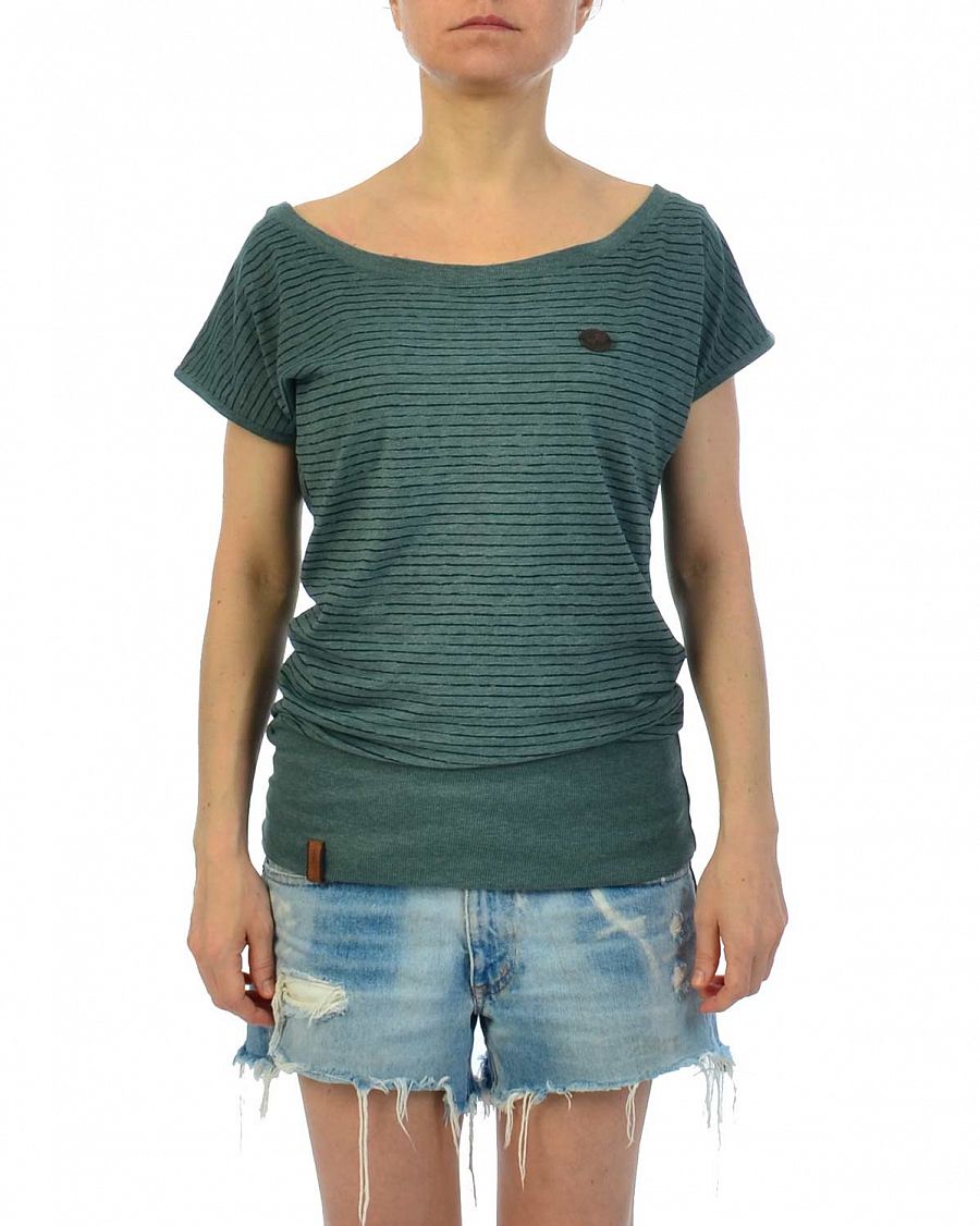 Футболка женская летняя на широкой резинке Naketano Wolle Dizzy VIII Forrest-Dark Blue Melange отзывы Футболка женская летняя на широкой резинке Naketano Wolle Dizzy VIII Forrest-Dark Blue Melange отзывы