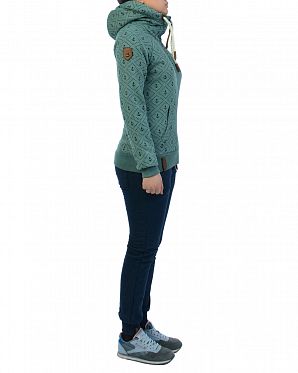 Толстовка женская на молнии с капюшоном Naketano Jennifer Hart IV Green Melange