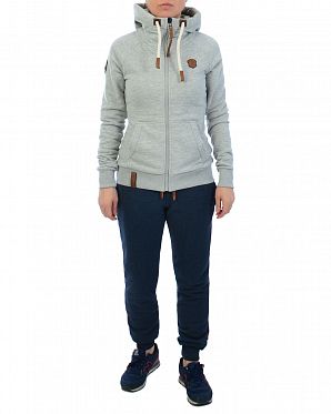 Толстовка женская на молнии с капюшоном Naketano Brazzo Grey