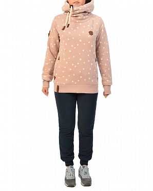 Толстовка женская с капюшоном Naketano Genitalalarm Dusty Pink Melange Толстовка женская с капюшоном Naketano Genitalalarm Dusty Pink Melange