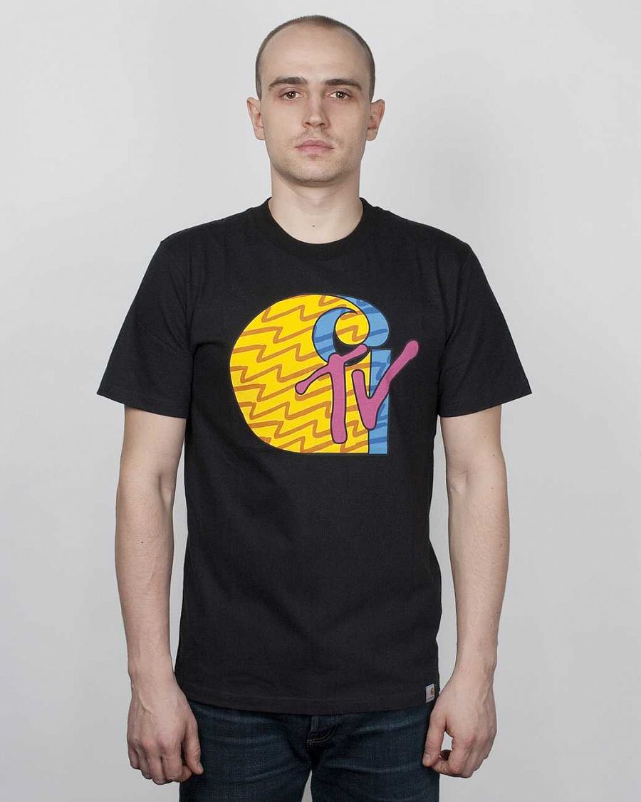 купить Футболка Carhartt S/S TV T-shirt Black Multicolor в Москве купить Футболка Carhartt S/S TV T-shirt Black Multicolor в Москве
