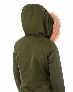 Парка демисезонная водоотталкивающая на меху Urban Classics Peached Teddy Olive