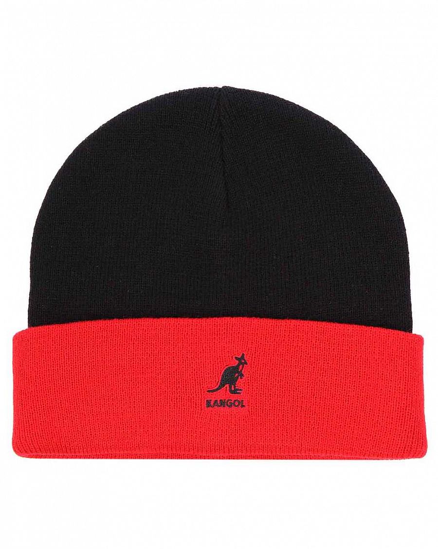 Шапка зимняя вязаная англия Kangol Cuff Pull-On Black Red отзывы