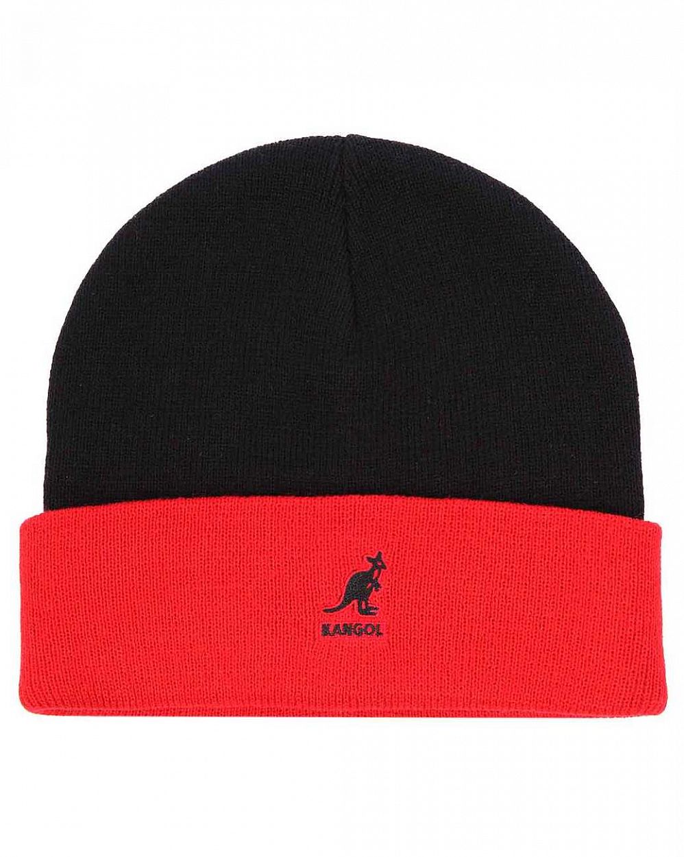 Шапка зимняя вязаная англия Kangol Cuff Pull-On Black Red отзывы