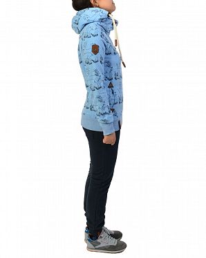 Толстовка женская с капюшоном Naketano Darth im Spessart Amazing Blue Melange Толстовка женская с капюшоном Naketano Darth im Spessart Amazing Blue Melange
