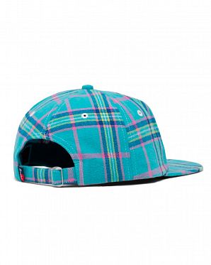 Бейсболка с прямым козырьком Herschel Scout Classic Neon Blue Plaid White Бейсболка с прямым козырьком Herschel Scout Classic Neon Blue Plaid White