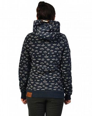 Толстовка женская с капюшоном Naketano Ich Denke Also Spinn Ich II Indigo Melange Толстовка женская с капюшоном Naketano Ich Denke Also Spinn Ich II Indigo Melange