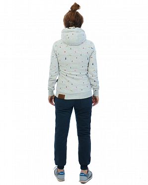 Толстовка женская на молнии с капюшоном Naketano Naketano Wuppi Fruit Amazing Grey