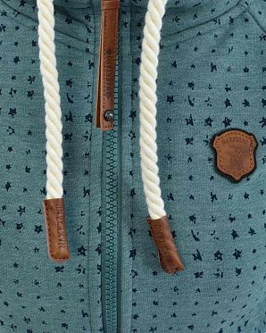 Толстовка женская на молнии с капюшоном Naketano Stern aller Brazzos V Forrest Melange