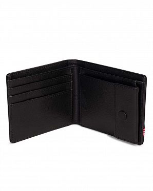 Кошелек Herschel Hank + Coin Leather RFID Black Pebbled Leather Кошелек Herschel Hank + Coin Leather RFID Black Pebbled Leather