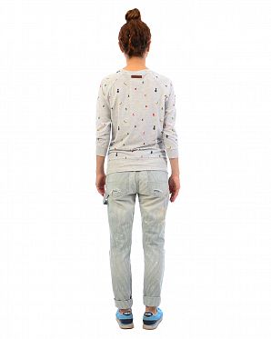 Футболка лонгслив 3/4 женский Bibchen Titten Streicheln Grey Футболка лонгслив 3/4 женский Bibchen Titten Streicheln Grey