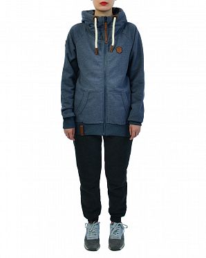 Толстовка женская на молнии с капюшоном Naketano Brazzo Indigo Blue Melange
